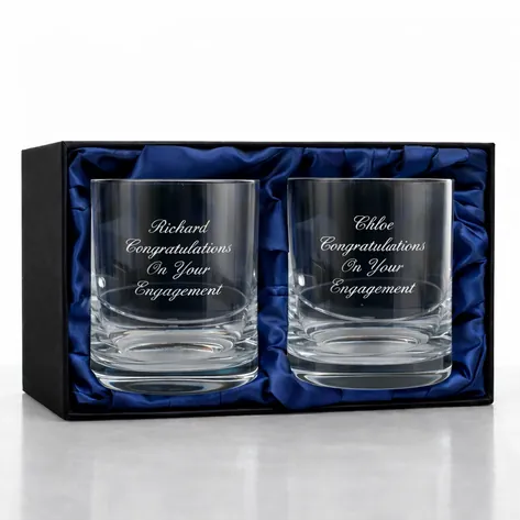 Personalised Diamante Crystal Whisky Glass Set